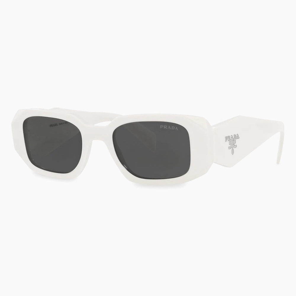 Prada Rectangular Sunglasses In White - image 1
